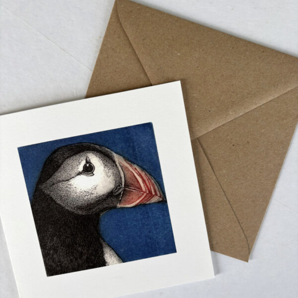 'Portrait of a Puffin' greetings card - NEW - Image 3